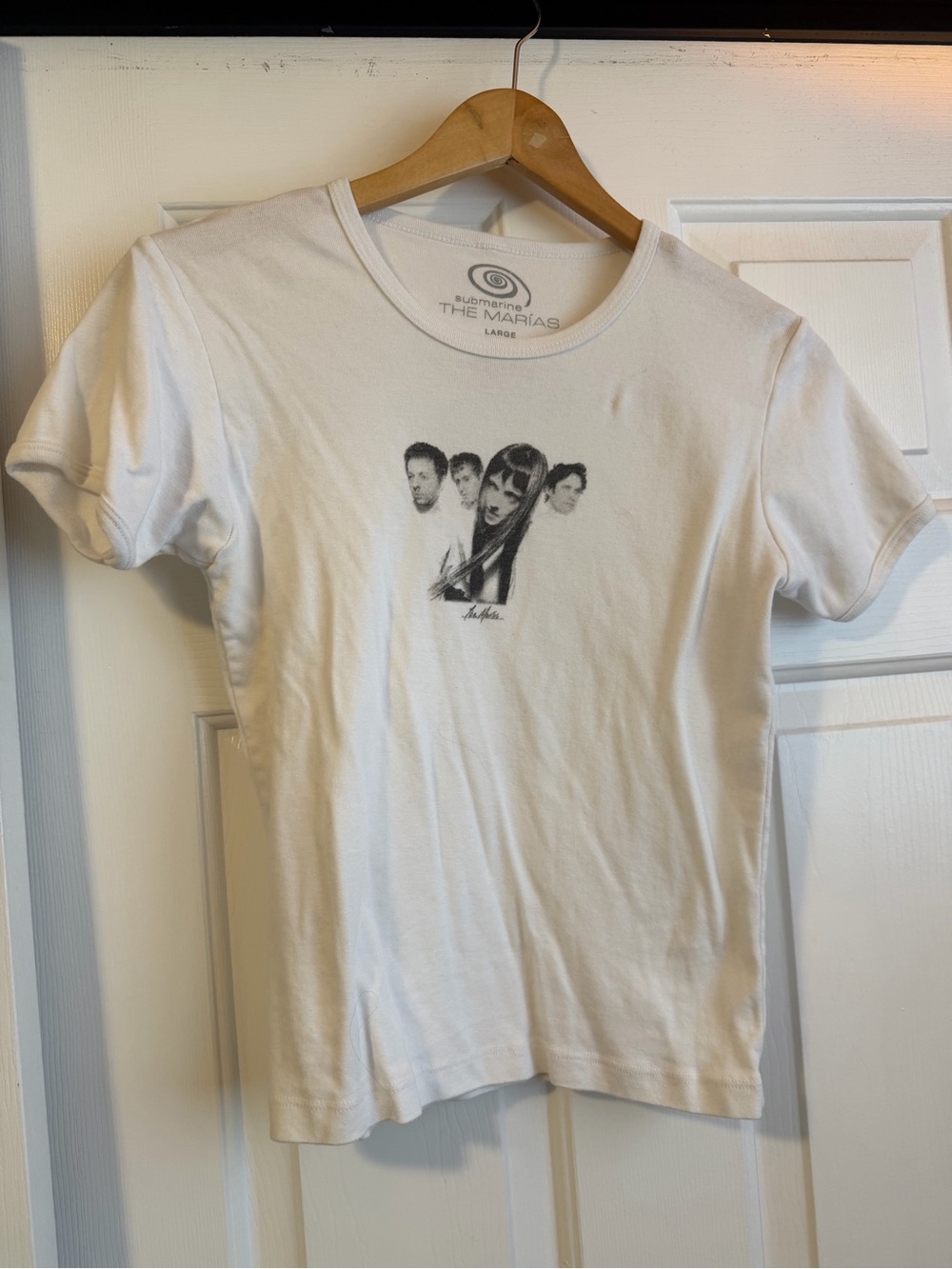 Submarine White The Marías Logo Baby Tee-Size L